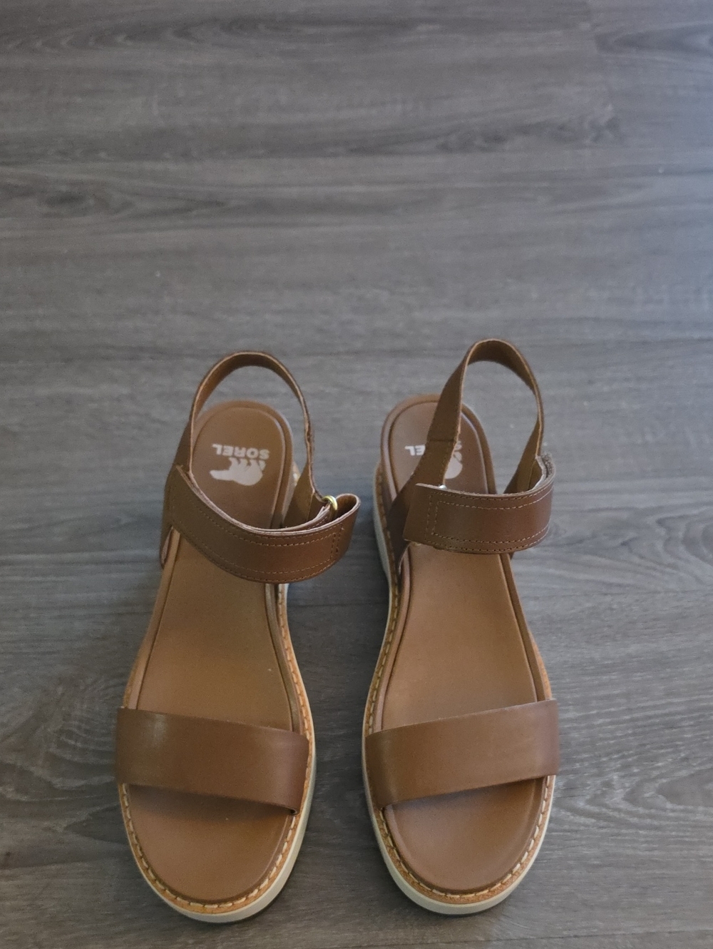Sorel JOANIE IV  Brown Leather Women's Sandals SIZES 8,8.5 - Picture 5 of 13